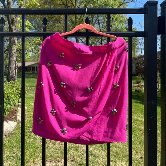 Anthropologie Fei Button Embellished Wrap Skirt NWT - Picture 3 of 8